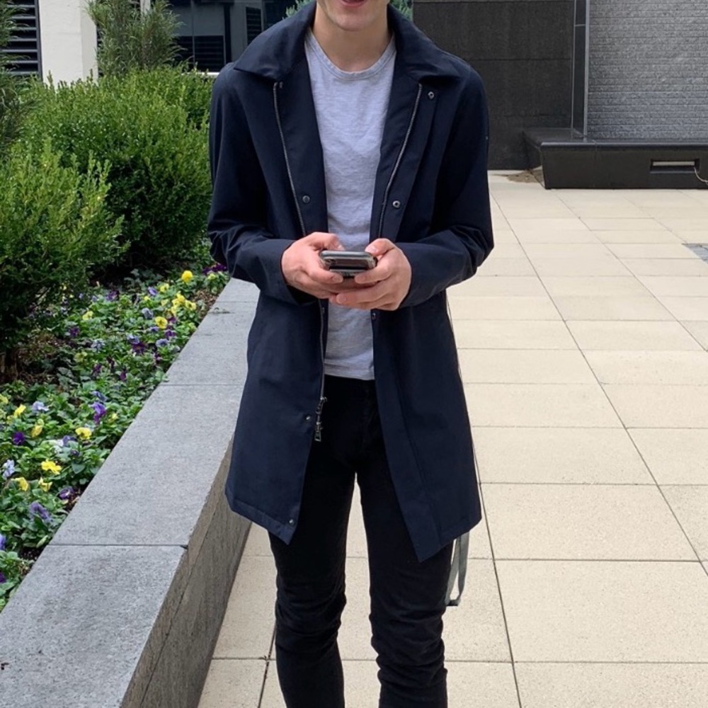 rain coat, sits long and slim - calvin klein 2019